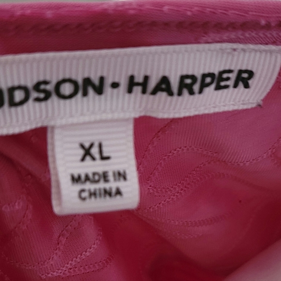 Hudson Harper Magenta Pink 3/4 Sleeve Stretch Front Tie Top Size XL - Picture 3 of 4